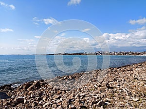 A consequent sunny day on the beach in the mediterranean sea Antalya