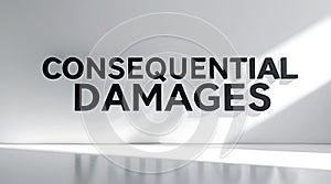 Consequential damages displayed on a minimalist wall with soft lighting effects photo