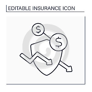 Consequential loss line icon photo