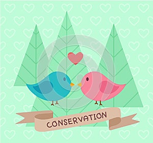 Conservation banner - Two birds in love