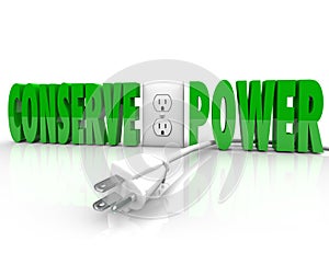 Conserve Power Electrical Cord Plug Save Energy Conservation