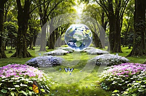 Conserving nature, globe in the garden