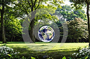 Conserving nature, globe in the garden