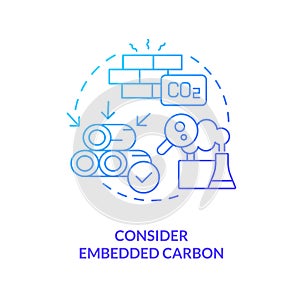 Consider embedded carbon blue gradient concept icon