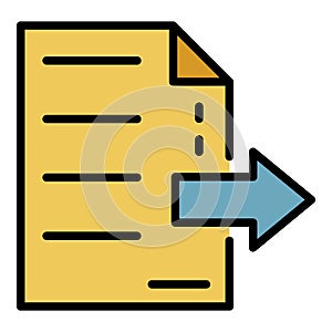 Consignment note on goods icon color outline vector