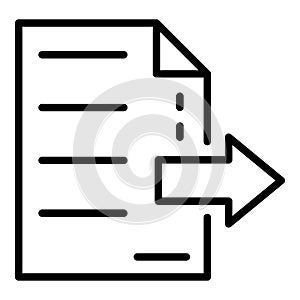 Consignment note on goods icon, outline style photo