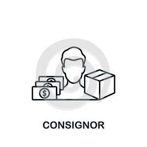 Consignor icon. Line simple line Shipping icon for templates, web design and infographics