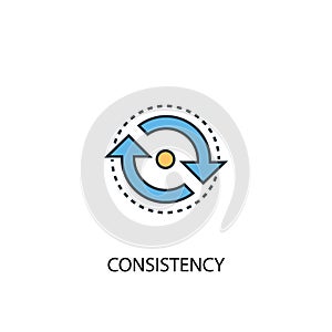 Consistency concept 2 colored line icon
