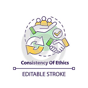 Consistency of ethics concept icon
