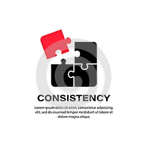Consistency icon. Puzzle. Bussiness concept. Vector on isolated white background. EPS 10