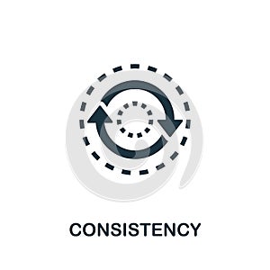 Consistency icon. Simple creative element. Filled monochrome Consistency icon for templates, infographics and banners