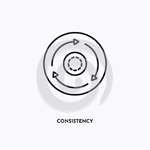 Consistency outline icon. Simple linear element illustration. Isolated line consistency icon on white background. Thin stroke sign