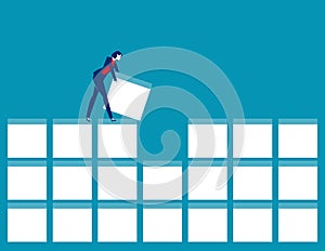 Consistency and stability with constant performance person. Business vector illustration concept