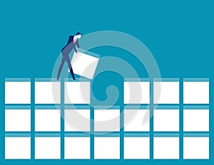Consistency and stability with constant performance person. Business vector illustration concept