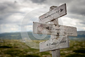 Consistency, trust and reliability photo