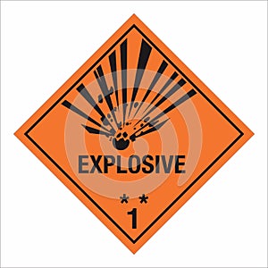 Hazardous HAZMAT Material Label IATA Transportation Explosive photo
