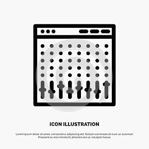 Console, Control, Controller, Hardware, Mixer Line Icon Vector