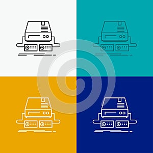 Console, game, gaming, pad, drive Icon Over Various Background. Line style design, designed for web and app. Eps 10 vector