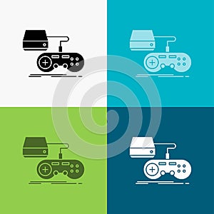 Console, game, gaming, playstation, play Icon Over Various Background. glyph style design, designed for web and app. Eps 10 vector