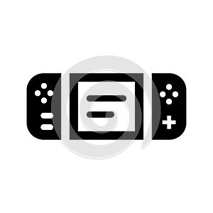 Console, game, video icon. Black vector graphics
