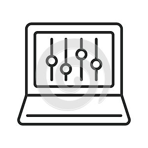 Console icon in line design. Console, terminal, command, prompt, coding, script, shell on white background vector