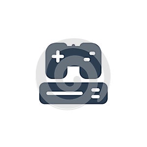 Console and joystick, gaming solid flat icon. vector illustration