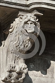 Console on the old building in Lviv, Ukraine