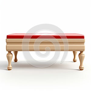 Console Table 3d Render With Beige Ottoman Flag