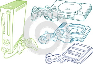 Consoles vector illustrations