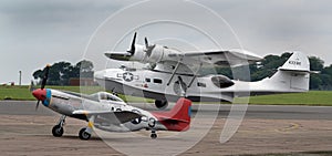 Consolidated Catalina PBY amphibious flying boat vintage patrol bomber.