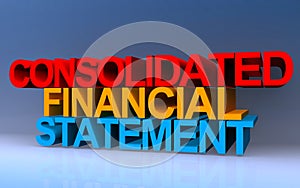 consolidated financial statement on blue photo