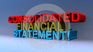 Consolidated financial statement on blue photo