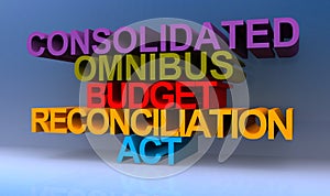 Consolidated omnibus budget reconciliatÃÂ±on act on blue photo