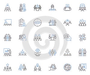 Consort line icons collection. Noble, Husband, Partner, Queen, Empress, King, Spouse vector and linear illustration