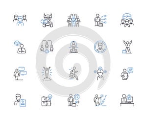 Consortium line icons collection. Partnership, Collaboration, Alliance, Coalition, Joint venture, Syndicate, Cooperation