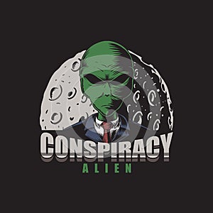 Conspiracy Alien vector illustration