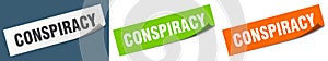 conspiracy banner. conspiracy speech bubble label set.