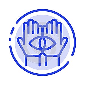 Conspiracy, Destiny, Medium, Mystery, Occult,  Blue Dotted Line Line Icon