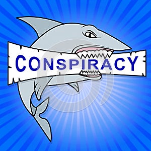 Conspiracy Theory Shark Representing American Collusion With Russians 3d Illustration