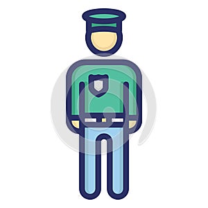 Constable, officer Isolated Vector icon which can easily modify or edit