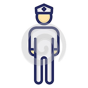 Constable, officer Isolated Vector icon which can easily modify or edit