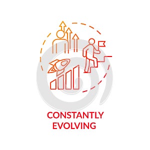 Constant evolving concept icon