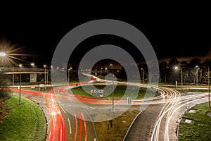 The constant flow of traffic in Milton Keynes around the roundabouts photo