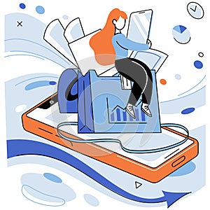 Constant innovation business, tech savvy, data driven business concept. Technological development