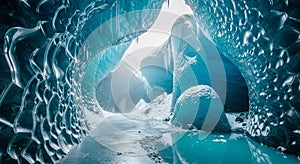 The constant melting and refreezing process providing a breathtaking