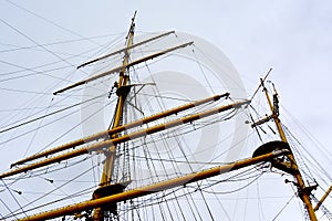 Constanta harbour at Black Sea. Marine Ship-School `Mircea`