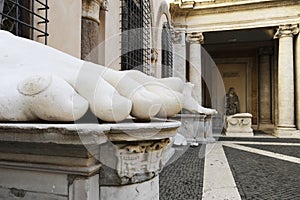 Constantine`s Foot. This is part of what was once a giant marble sculpture of Emperor Constantine. It along, with the other parts