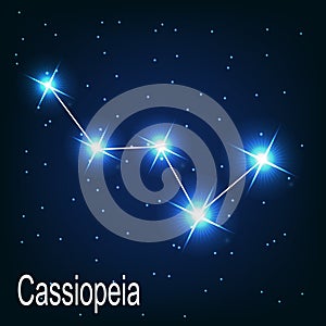 The constellation Cassiopeia star in the night photo