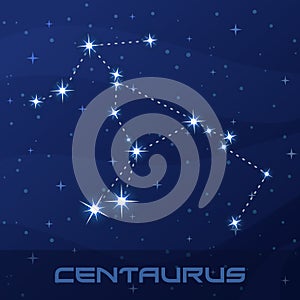 Constellation Centaurus, Centaur, night star sky