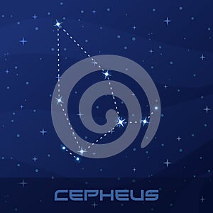 Constellation Cepheus, King, night star sky
